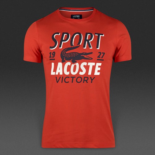Lacoste TH5763 Logo Print Tee Cochineal for Men